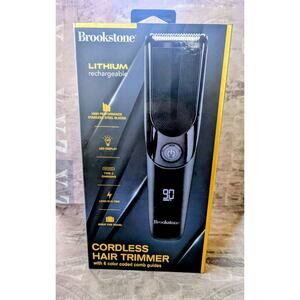 NIB Brookstone Cordless Hair Trimmer Lithium Rechargeable w/ 6 Color Coded Combs